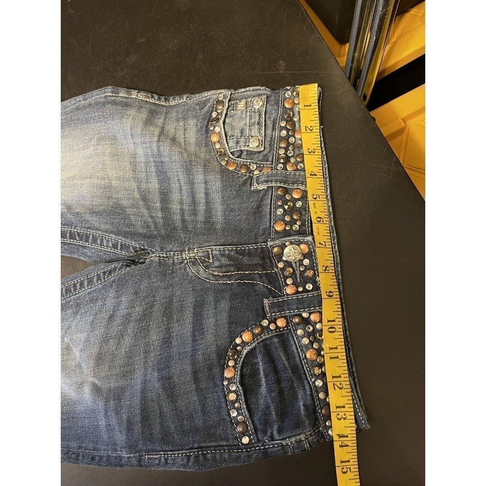 Blue Denim MISS ME JW4288B31 Stretch Boot Cut Jeans w/Crystals & Studs 25 - Picture 9 of 12